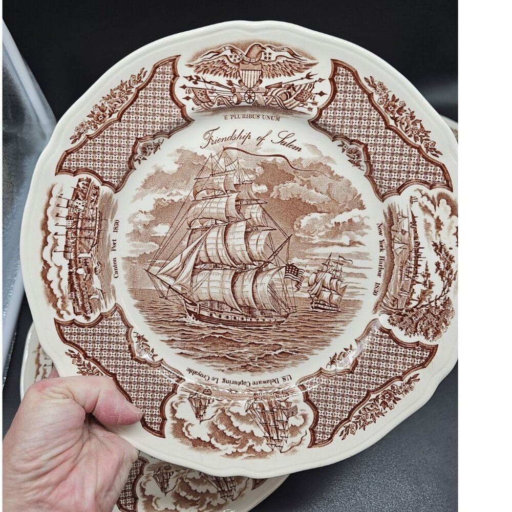 Alfred Meakin Fair Winds The Friendship Of Salem Lot Of 4 Dinner 10.5" Dishes